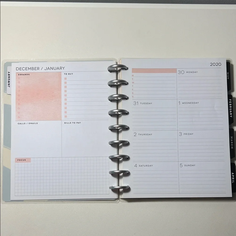 The Happy Planner - Artistic Brushstroke Design in Pink, Blue, and Black
